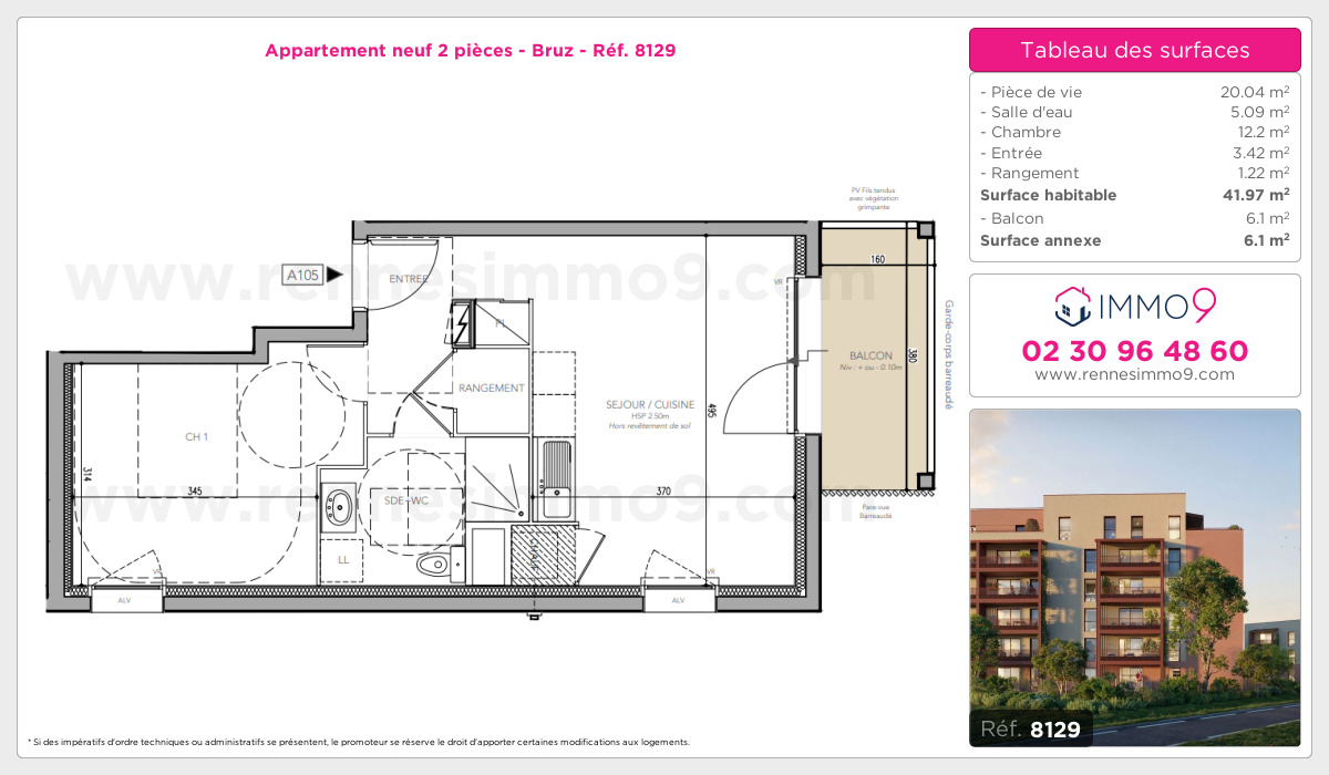 Plan et surfaces, Programme neuf Bruz Référence n° 8129