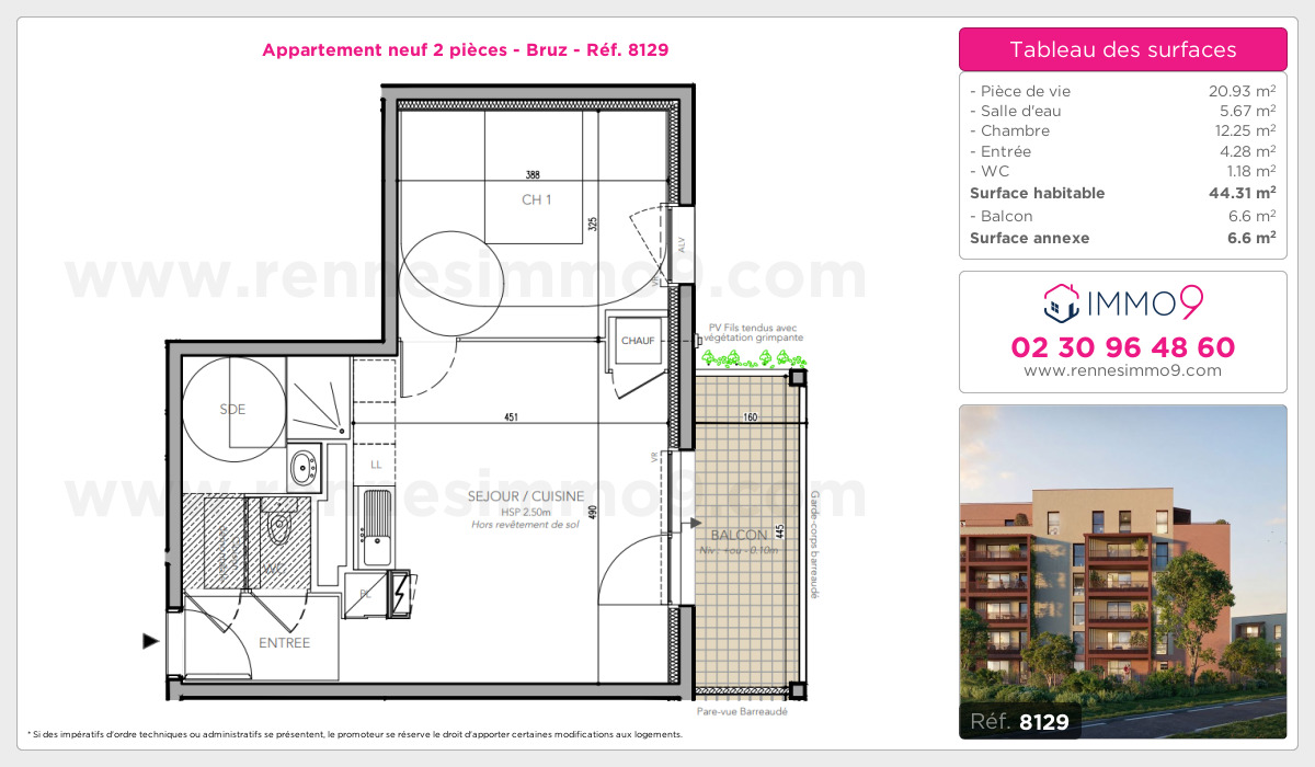 Plan et surfaces, Programme neuf Bruz Référence n° 8129