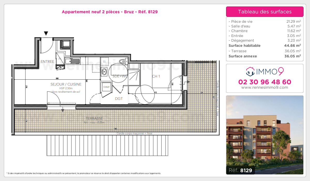 Plan et surfaces, Programme neuf Bruz Référence n° 8129