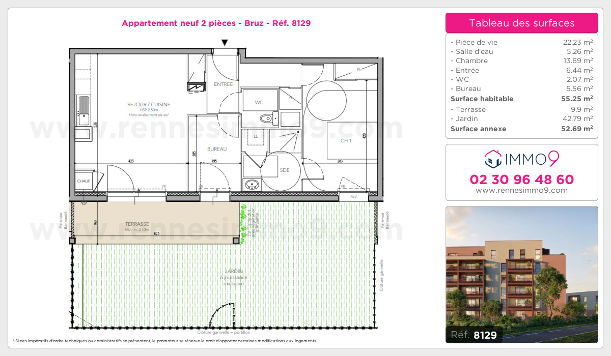 Plan et surfaces, Programme neuf Bruz Référence n° 8129