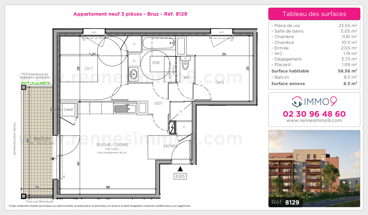 Plan et surfaces, Programme neuf Bruz Référence n° 8129